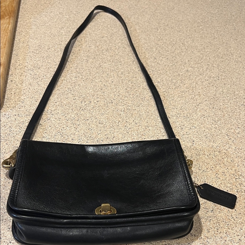 Coach Black Leather Shoulder Bag